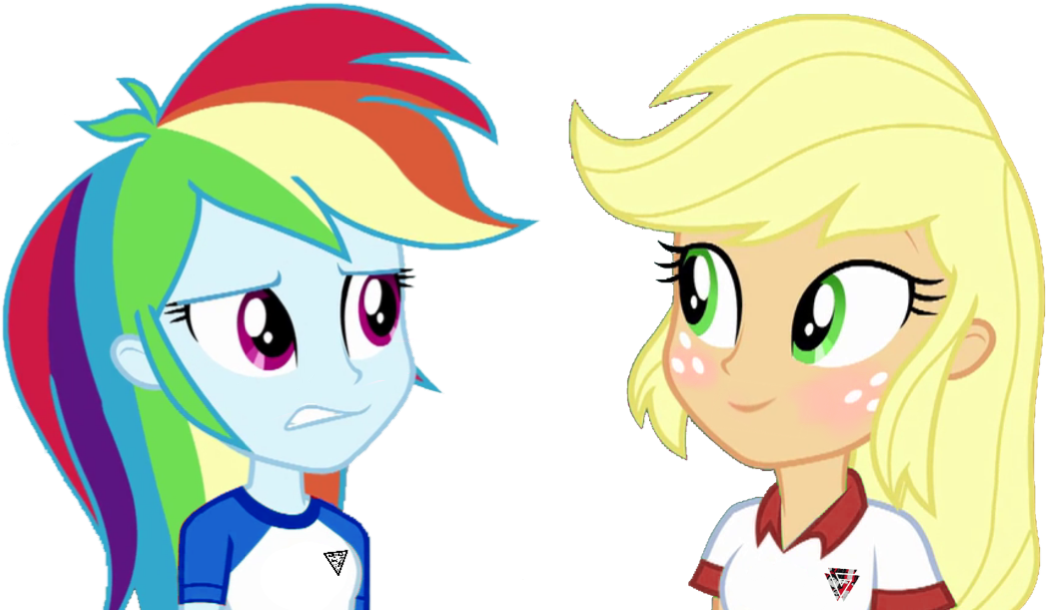 Appledash, Applejack, Artist - Equestria Girls Rainbow Dash Confused (1052x614), Png Download