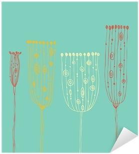 Cute Hand Drawn Vintage Banner With Decorative Flowers - Greeting Card (400x400), Png Download