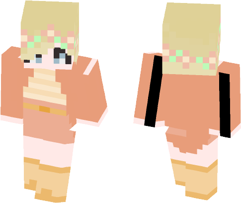 Blonde Girl W/ Short Hair - Skin (584x497), Png Download