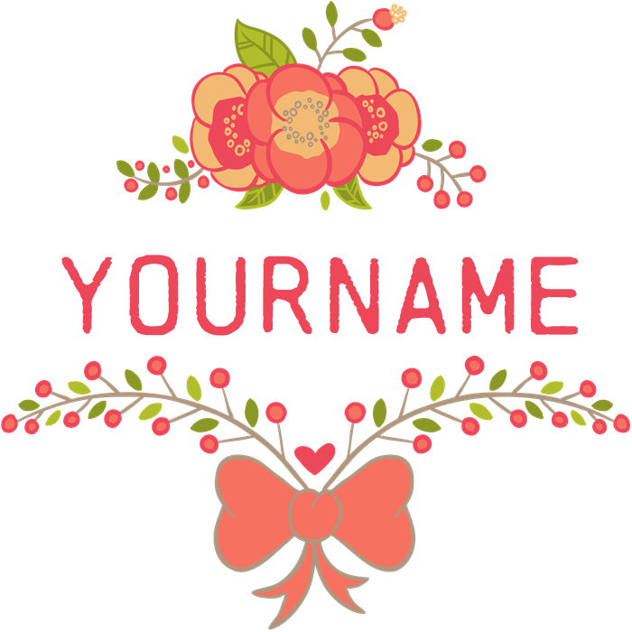 Personalized Name Cute Floral Banner - Personalized Name Cute Floral Shower Curtain (700x700), Png Download
