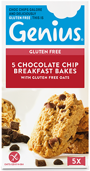 Chocolate Chip Breakfast Bakes 5 Pack - Genius Gluten Free White Rolls (782x359), Png Download