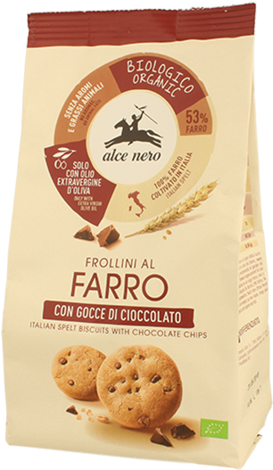 Organic Spelt Biscuits With Chocolate Chips - Alce Nero (640x640), Png Download