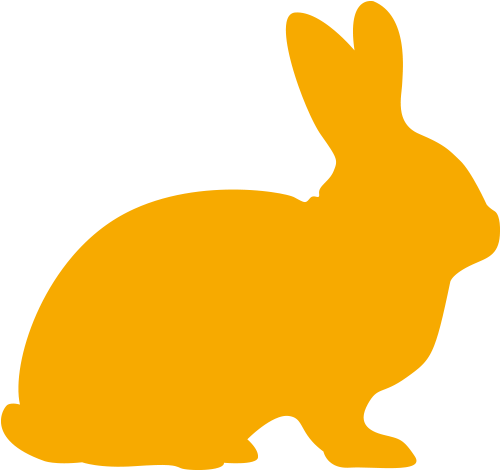 White - Yellow Rabbit Silhouette (768x703), Png Download