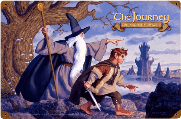 The Journey Lotr Vintage Metal Sign - Greg And Tim Hildebrandt The Tolkien (646x646), Png Download