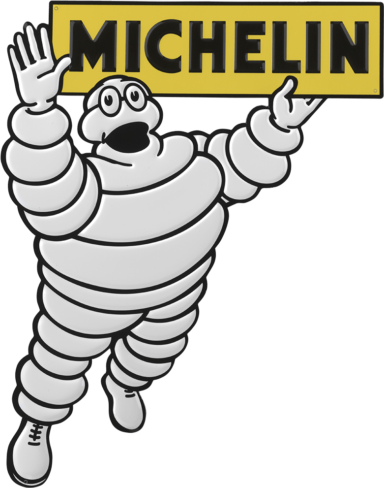 Metal Sign - Aufkleber Bibs - Bibendum 60er/70er Jahre Retro (1000x1000), Png Download