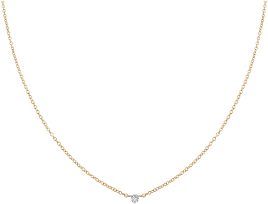 Petite Solitaire Diamond Necklace - Necklace (600x600), Png Download