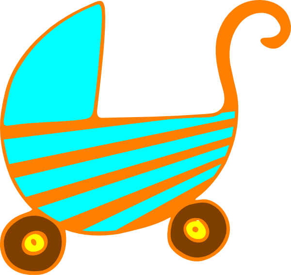 Baby Pram Clip Art - Clip Art (600x566), Png Download