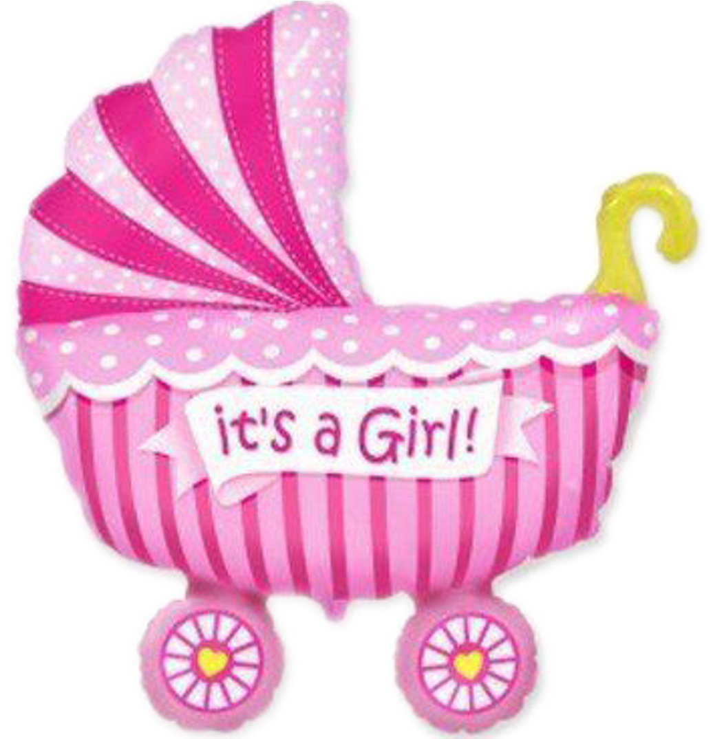 Convert To Base64 Pink Baby Carriage (1500x1430), Png Download