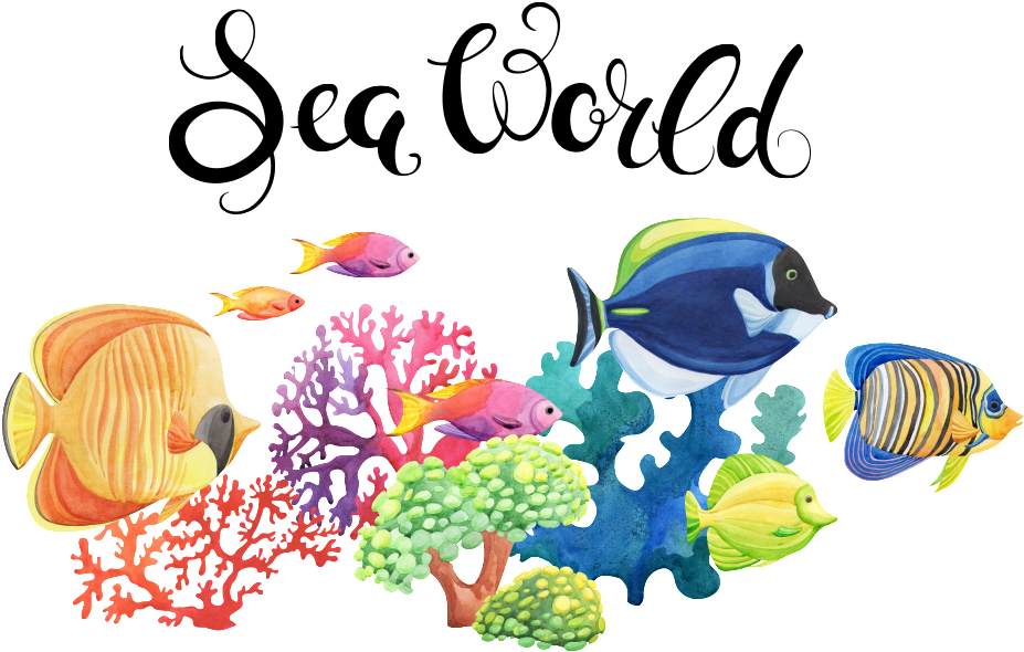Hand Drawn Fish Tank In The World Png Transparent - Fish (1024x684), Png Download