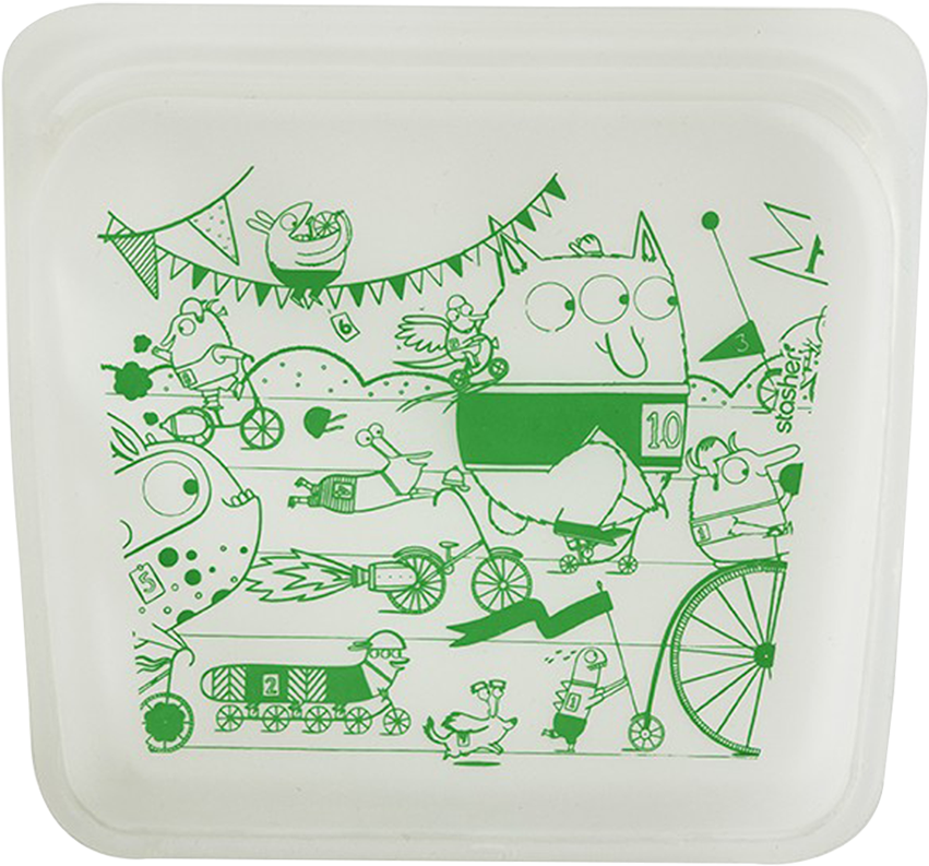 Modern Twist Reusable Silicon Snack Bag, Monsters (960x960), Png Download