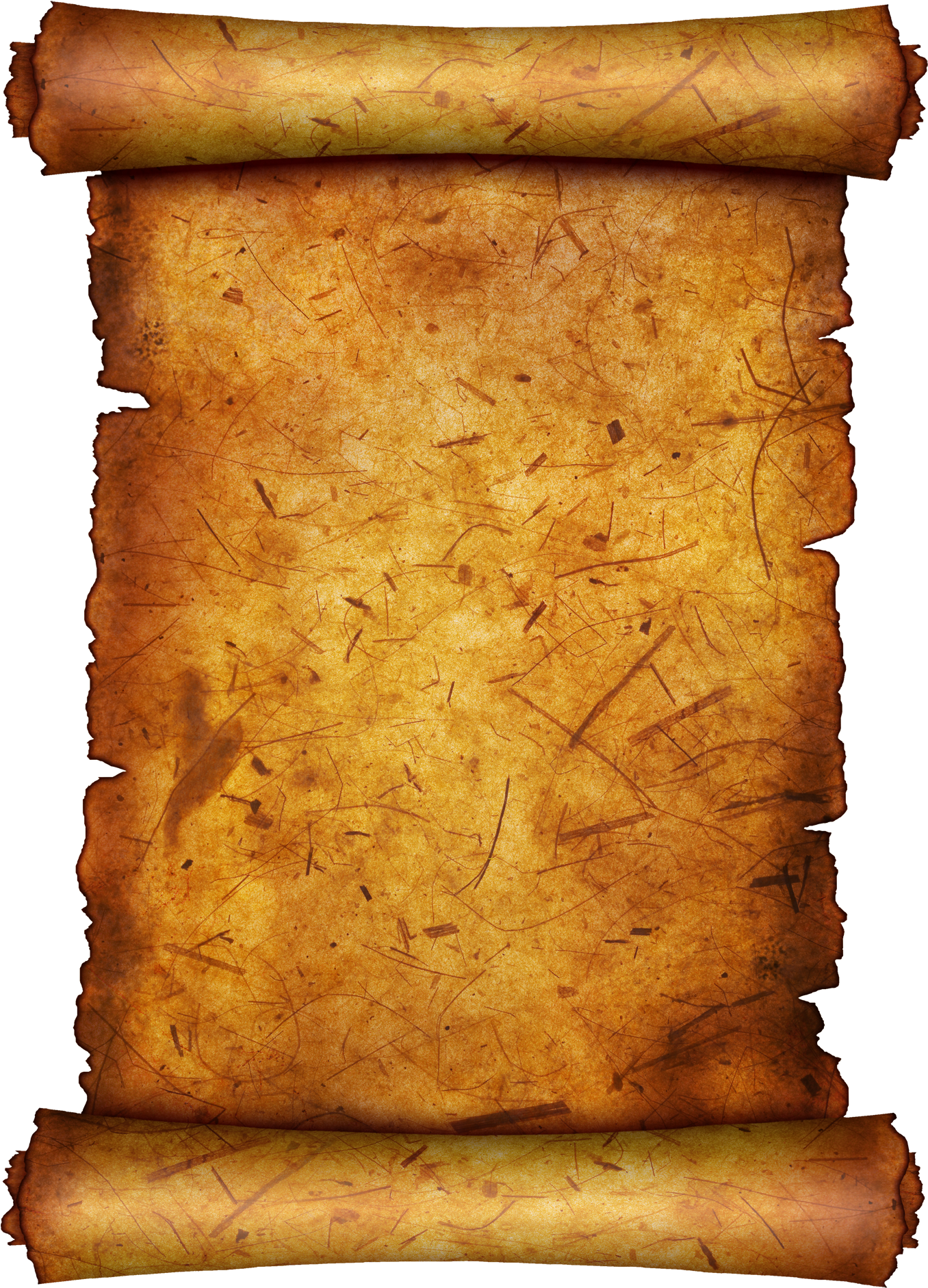 Empty Scroll - Old Paper Roll Background (400x571), Png Download