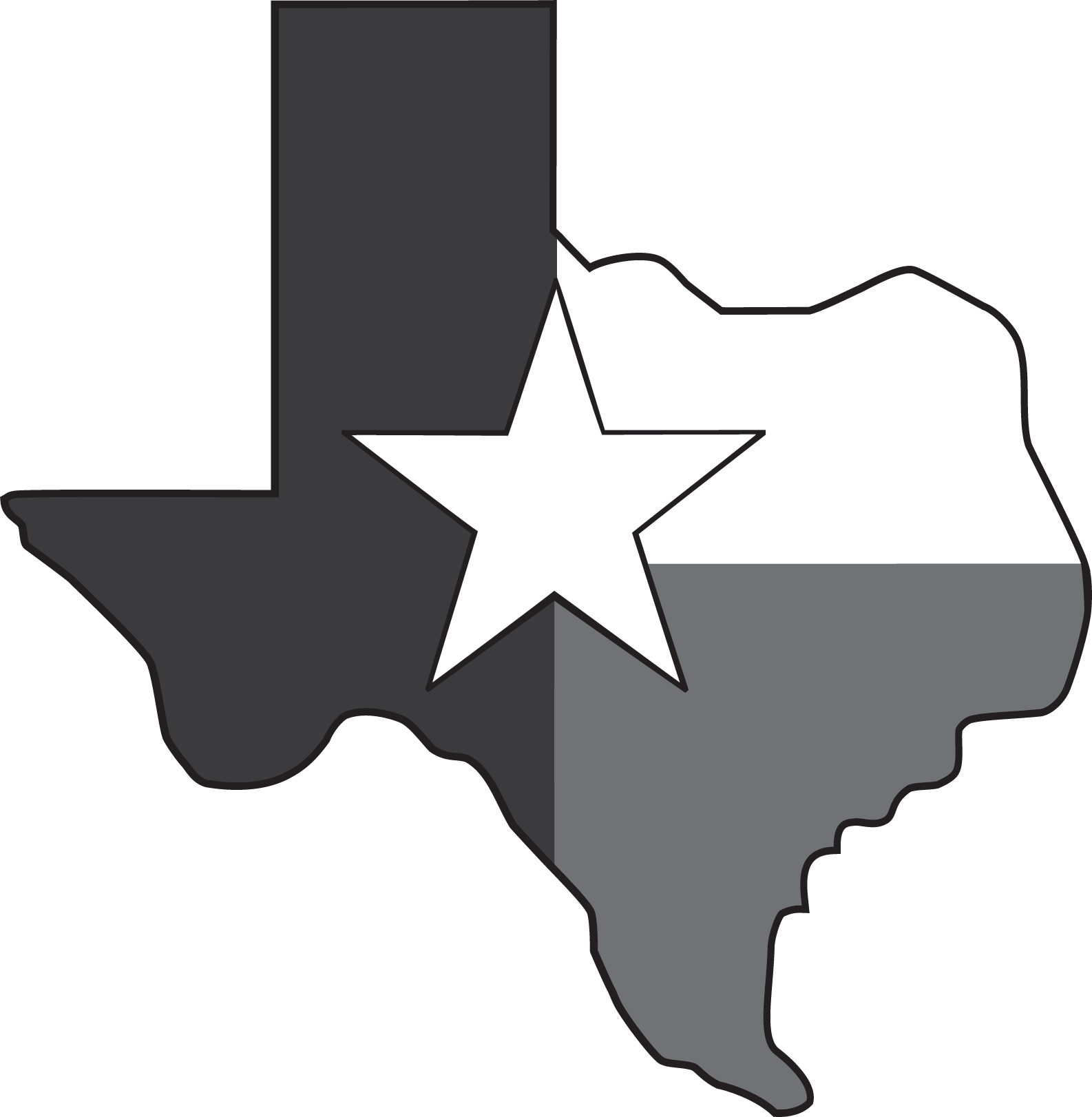 Black & White Lone Star Audio Logo - Portable Network Graphics (1586x1622), Png Download