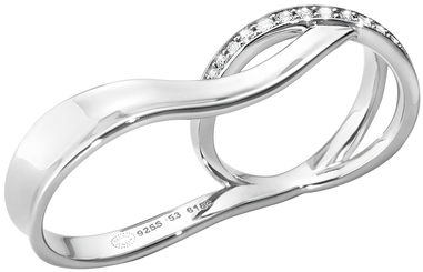 Georg Jensen Marcia Silver And Diamond Set Double Two - Marcia Ring Sterling Silver With Brilliant Cut Diamonds (610x610), Png Download