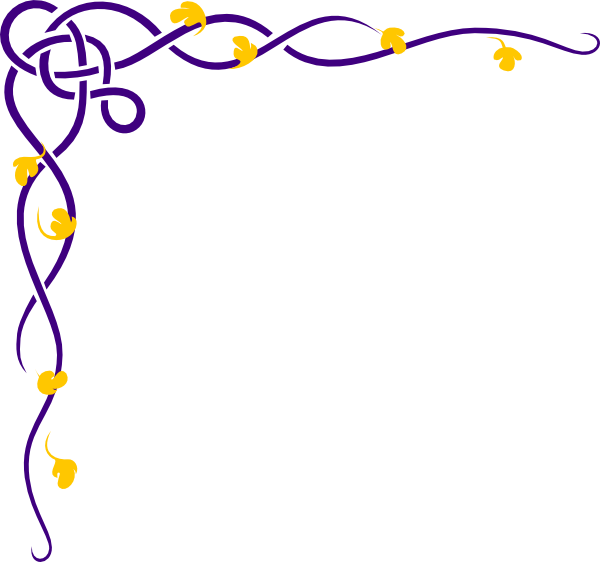 Vine Violet And Gold Clip Art At Clkercom Vector Clip - Black And Pink Borders (600x562), Png Download