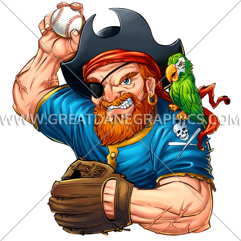 Pirate Baseball Player - Cartoon (825x888), Png Download