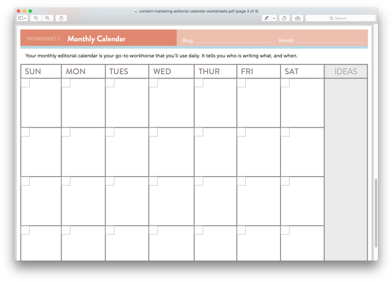 Editoral Calendar - Social Media Content Calendar Week Template (800x577), Png Download