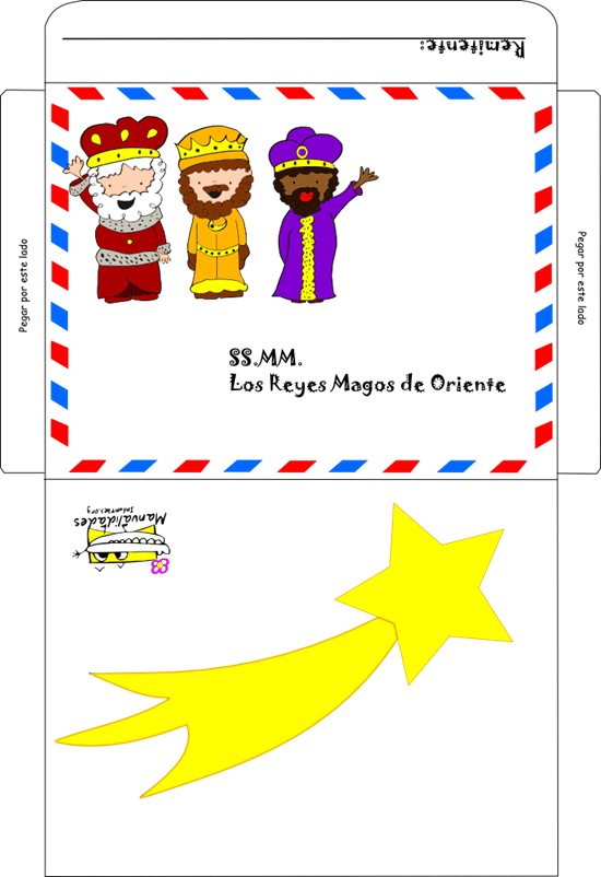 Sobre Y Carta Reyes Magos Para Imprimir - Cartas De Reyes Magos Para Imprimir (550x802), Png Download