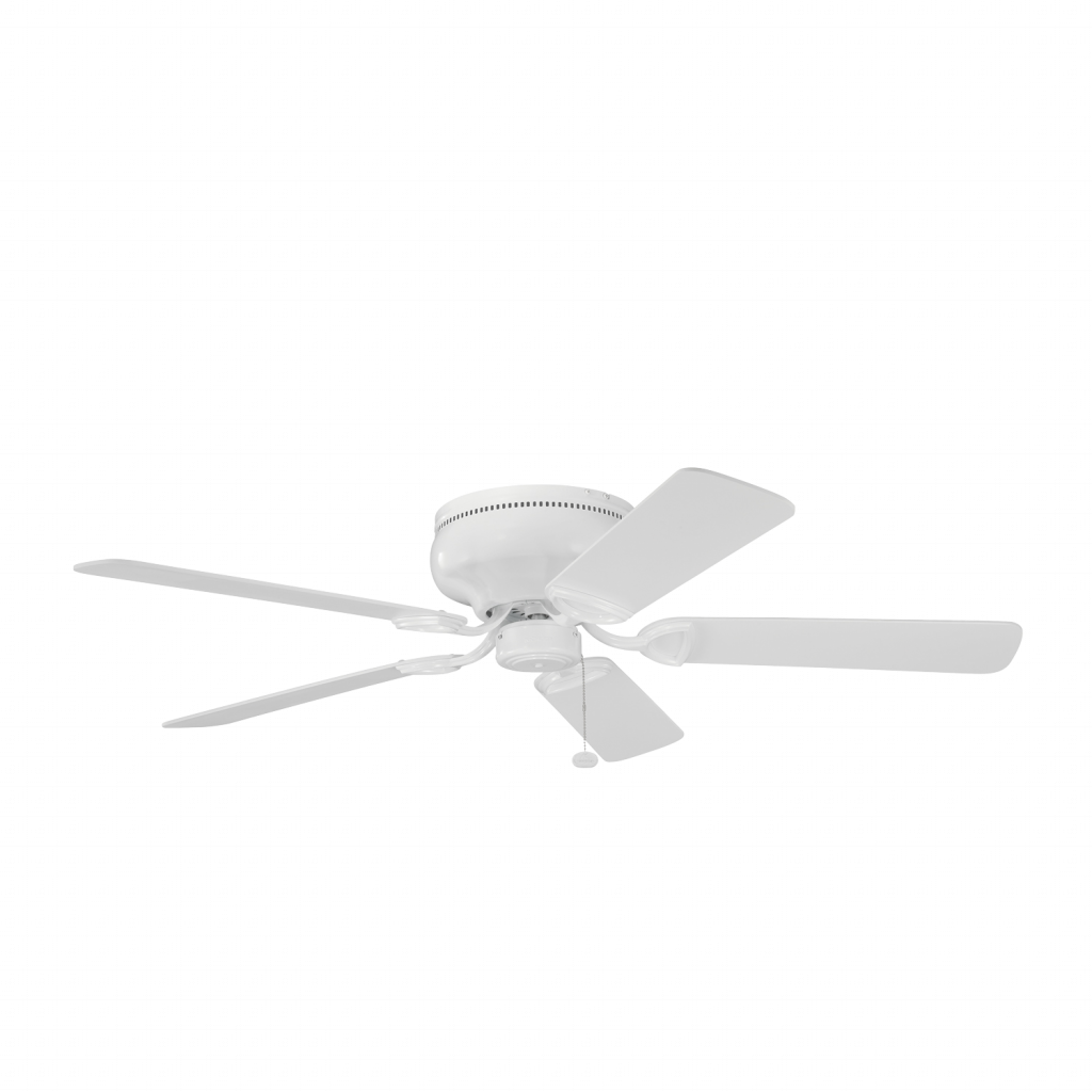 Flush Mount Outdoor Ceiling Fans Awesome 42 Inch Flush - Kichler Stratmoor 52" Ceiling Fan - White - White Blades (1024x1024), Png Download