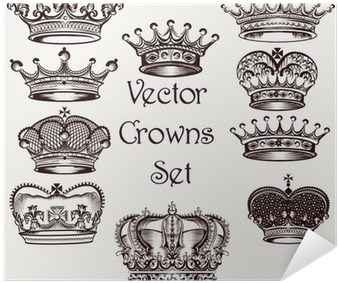 Collection Of Vector Hand Drawn Crowns For Design Poster - Vector Crown Sets (400x400), Png Download