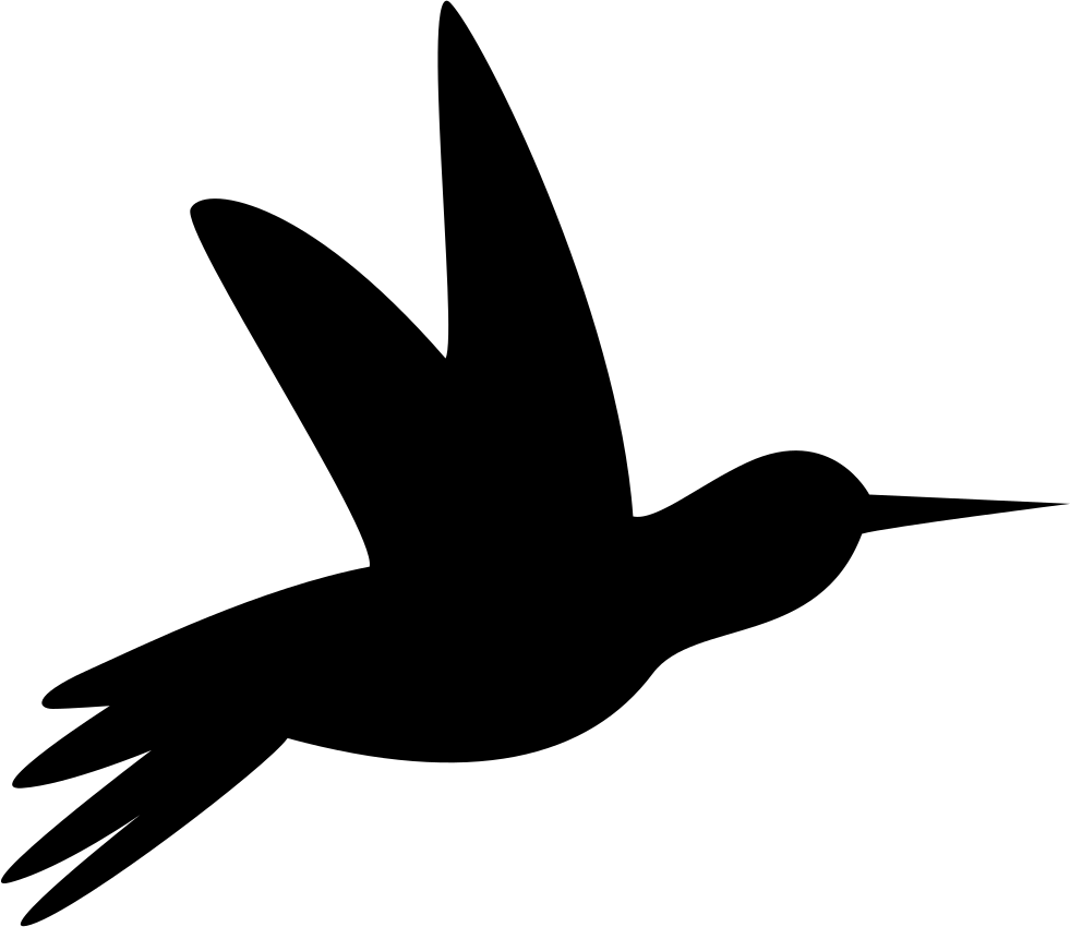 Humming Bird Black Side Silhouette Comments - Silueta De Colibri Png (981x850), Png Download