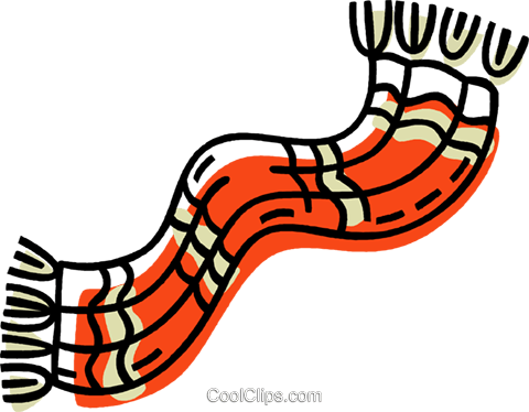 Winter Scarf Royalty Free Vector Clip Art Illustration - Winter Scarf Clip Art (480x374), Png Download