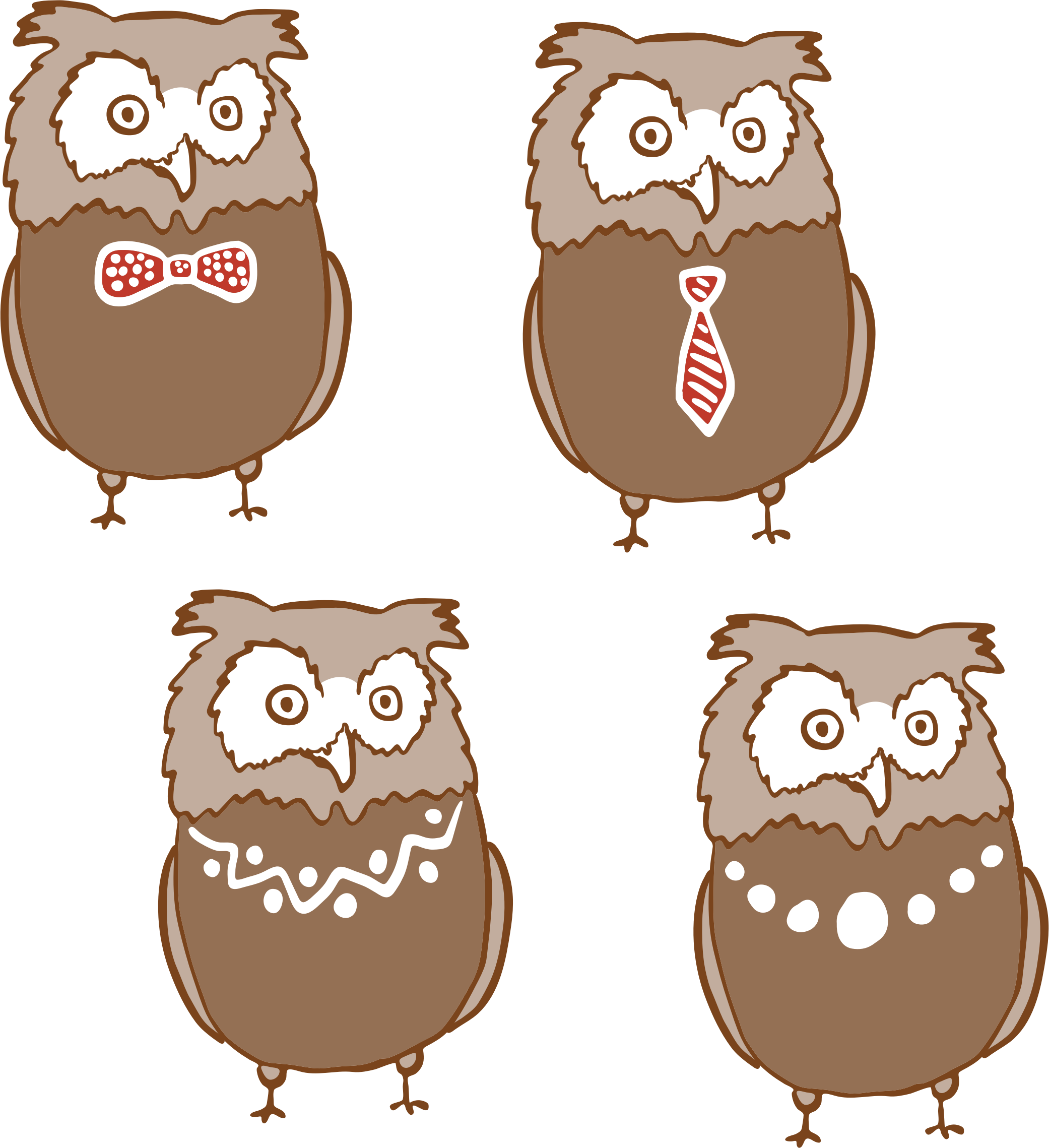 This Free Icons Png Design Of Anthropomorphic Owls (2082x2278), Png Download