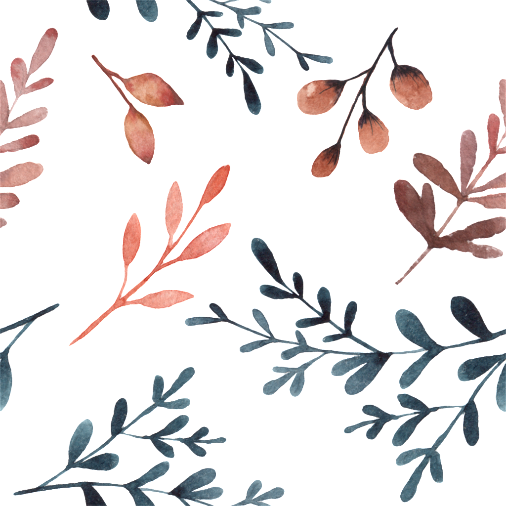 Hand Drawn Cartoon Leaves Background Illustration Png - Illustration (1024x1024), Png Download