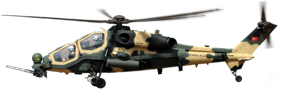 A Versão T129a É Equipada Com Um Canhão De 20mm Montado - Atak T129 Side View (580x223), Png Download