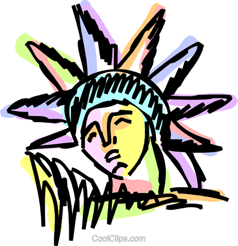 Statue Of Liberty Royalty Free Vector Clip Art Illustration - Illustration (464x480), Png Download