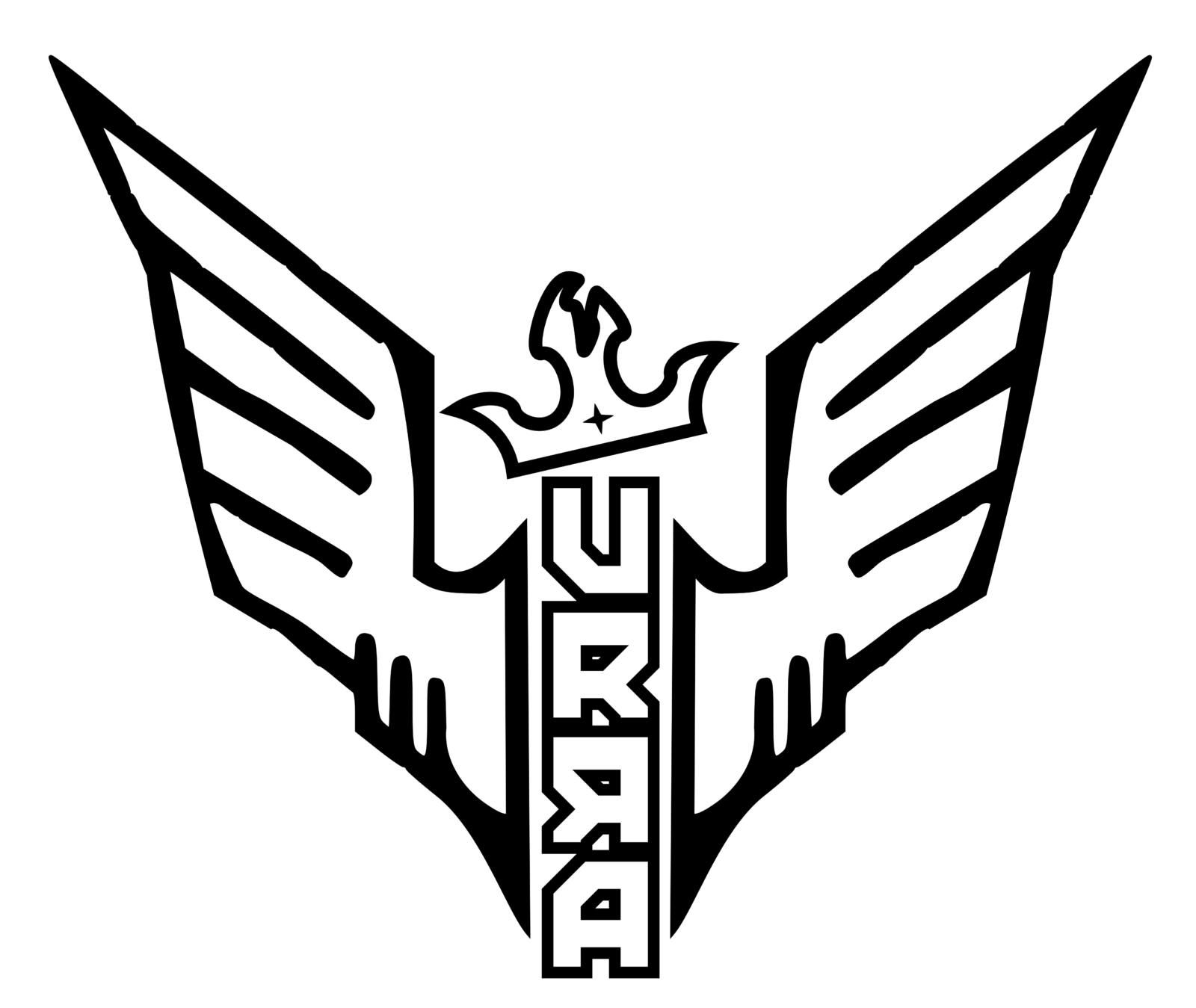 2017 Ussa Wings-crown V1 Black - Kühlergrill Für Yamaha Aerox (1600x1349), Png Download