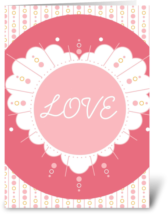 Scalloped Love Greeting Card - Circle (700x792), Png Download