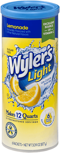 A Burst Of Low Calorie And Sugar Free Refreshment, - Wylers Light Drink Mix, Low Calorie, Lemon Iced Tea (420x627), Png Download