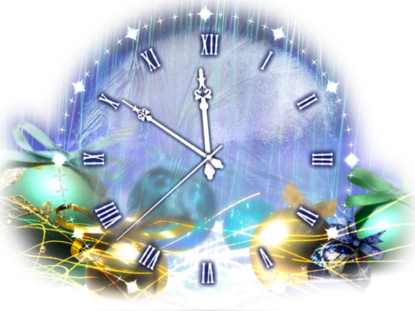 New Year Clocks - Tube Horloge Nouvel An 2017 (600x450), Png Download