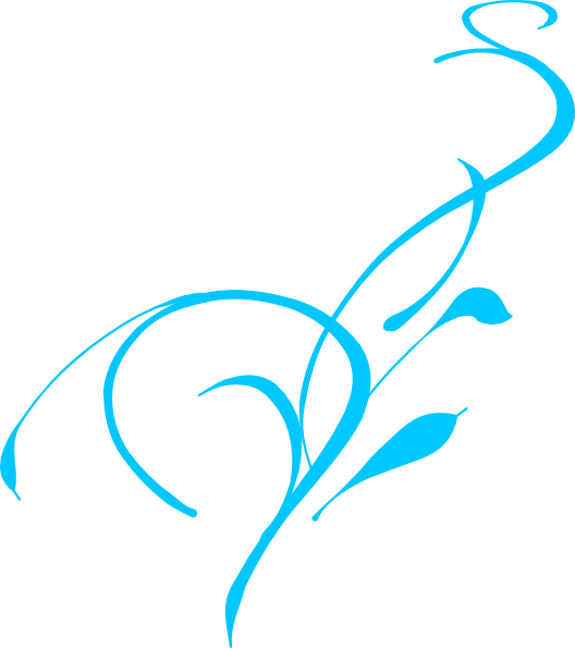 Aqua Leaves Swirl Clip Art - Vine Clip Art (528x595), Png Download