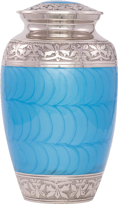 Blue Swirl Brass 10" Full Size Urn - Urn (836x836), Png Download