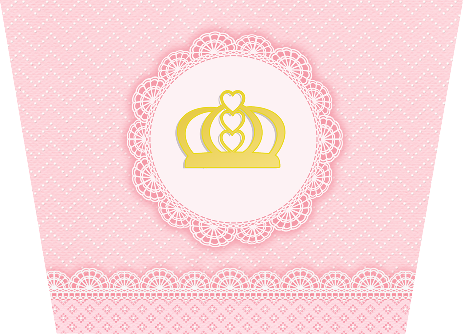 Golden Crown And Pink Lace Free Printable Labels - Illustration (1474x1062), Png Download