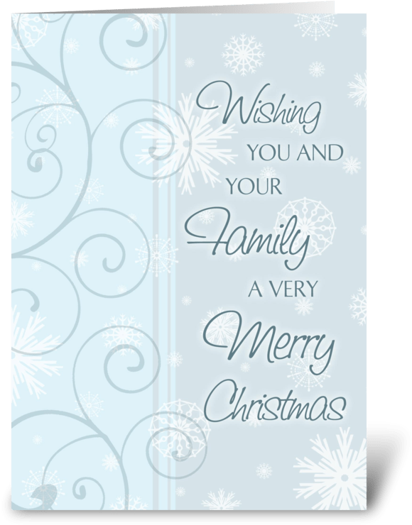 Merry Christmas Light Blue Swirl Greeting Card - Style And Apply Merry Christmas Wall Decal, Green (700x792), Png Download