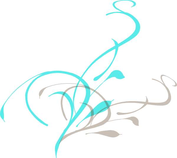 Navy Blue Swirly Flourish Swirls Wedding Clipart Instant - Vine Clip Art (600x536), Png Download