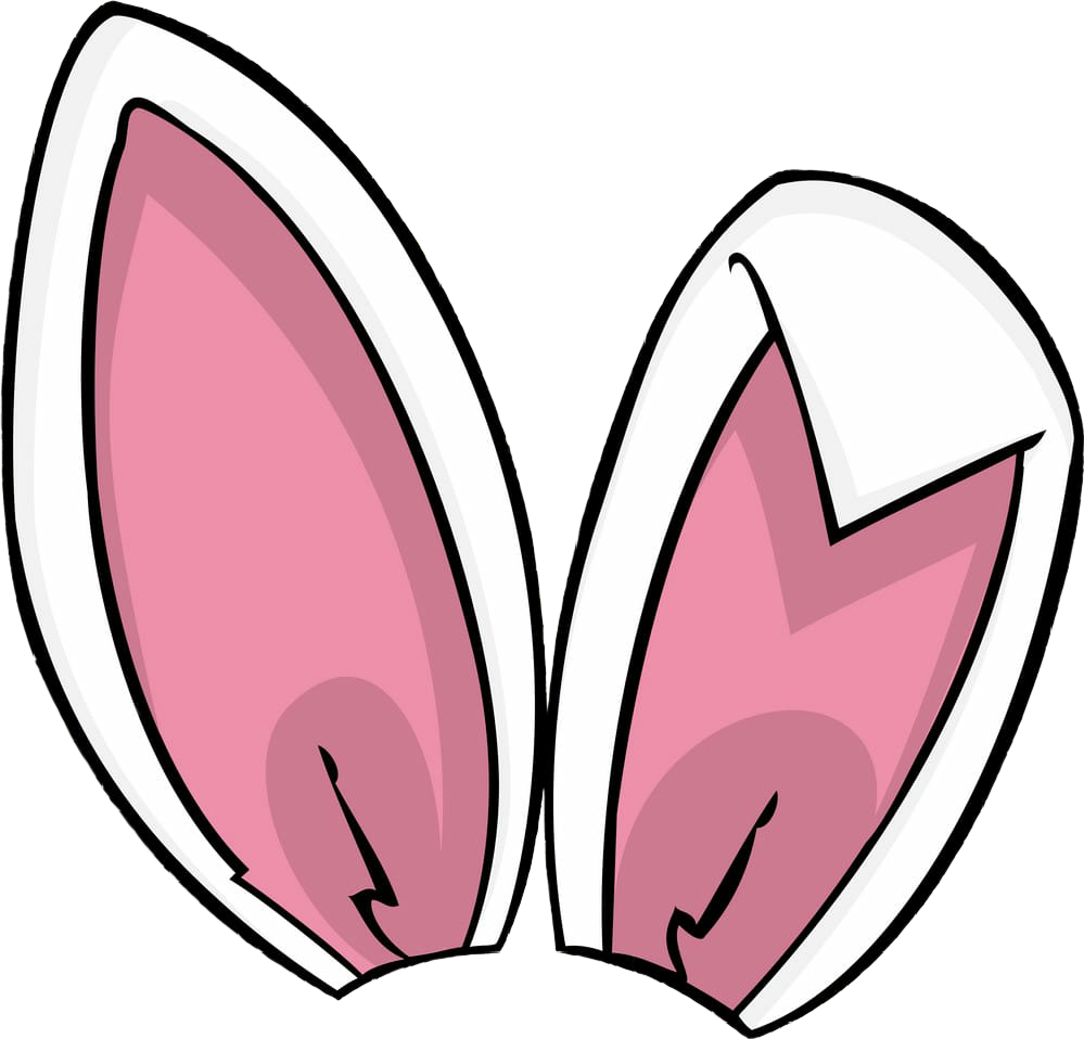 Bunny Rabbit Ears Features Face Head Pink White Girly - Bunny Ears Clip Art (999x958), Png Download