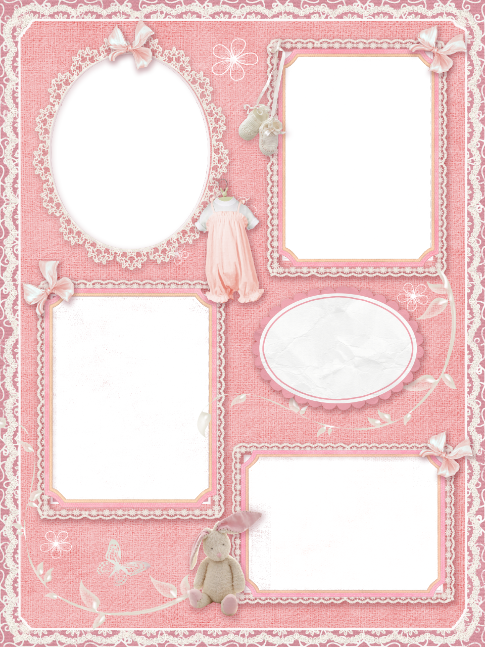 Cadres - Page - Baby Photo Collage Frames Png (960x1280), Png Download