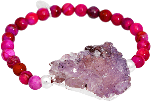 Druzy Crazy Lace Agate Bracelet - Tiffany Black Bead Bracelet (750x750), Png Download