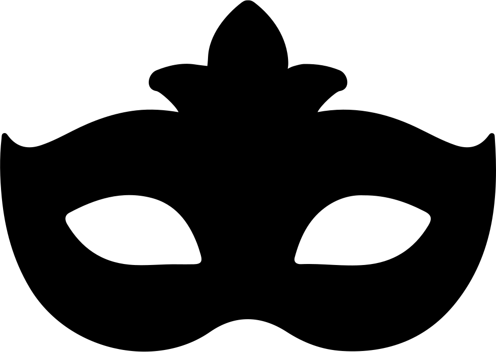 Carnival Mask Black Shape (980x696), Png Download