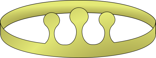 Simple Crown With Thre 02r Png Images - Clip Art (600x225), Png Download