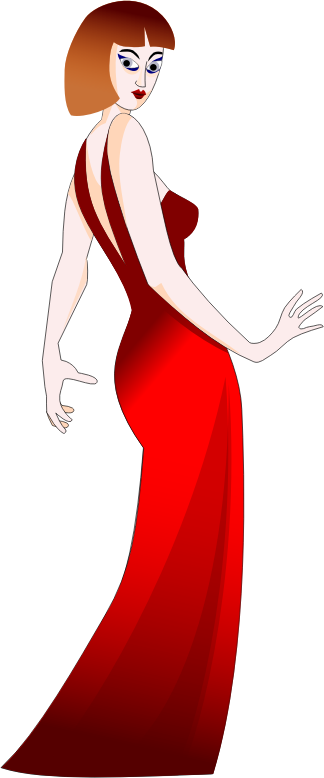 Medium Image - Girl In Red Dress Png (324x778), Png Download