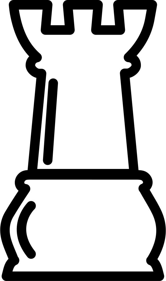 Rook Chess Piece Outline - Fichas De Ajedrez Grandes (582x980), Png Download