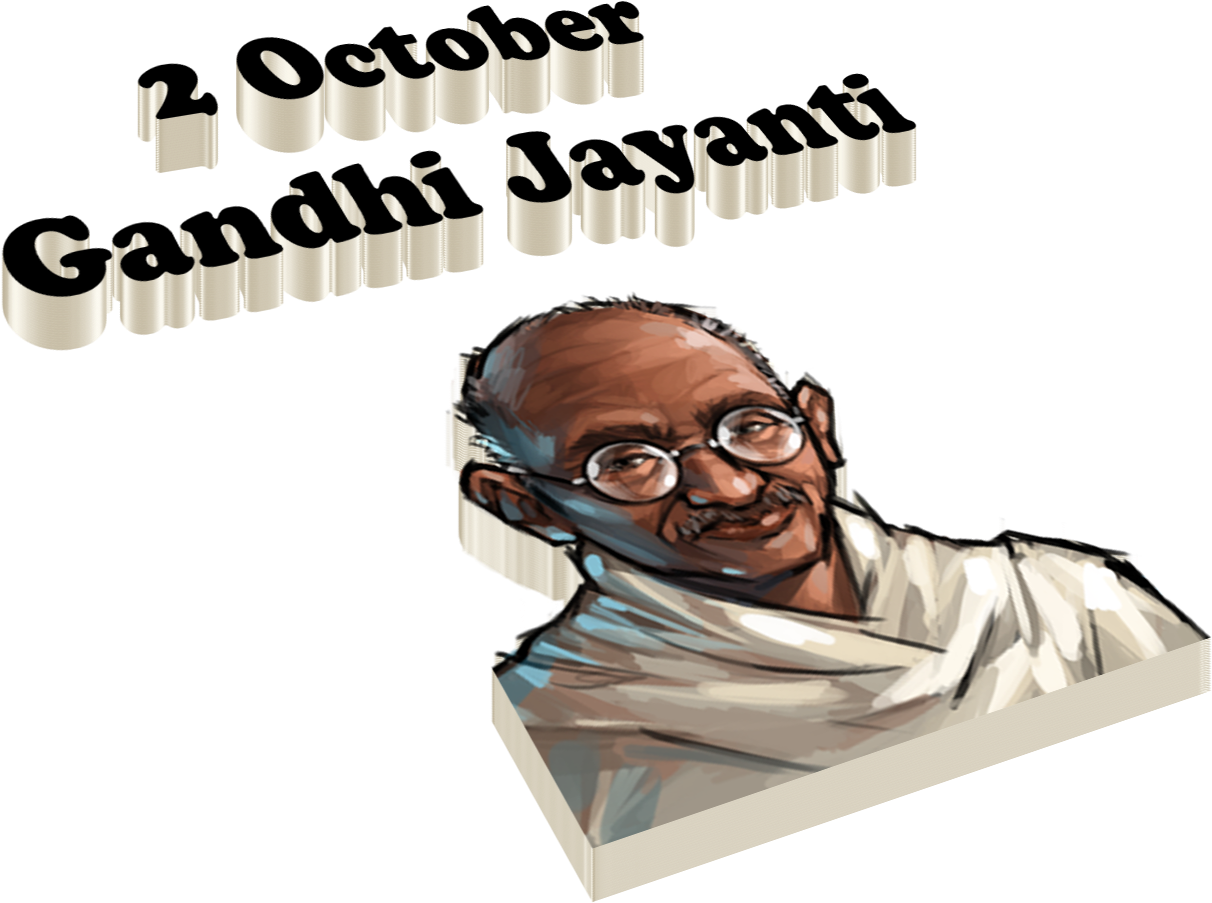 2 October Gandhi Jayanti Png Free Pic - October 2 (1470x1073), Png Download