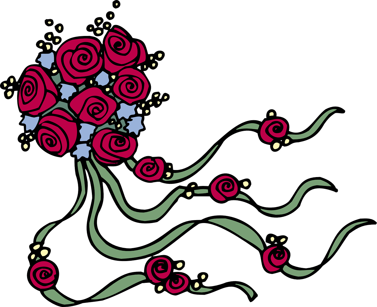 Rosa Flores Floral - Flower Bouquet (1280x1042), Png Download