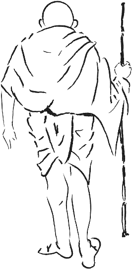 Previous Next - Mahatma Gandhi Sketch (324x568), Png Download