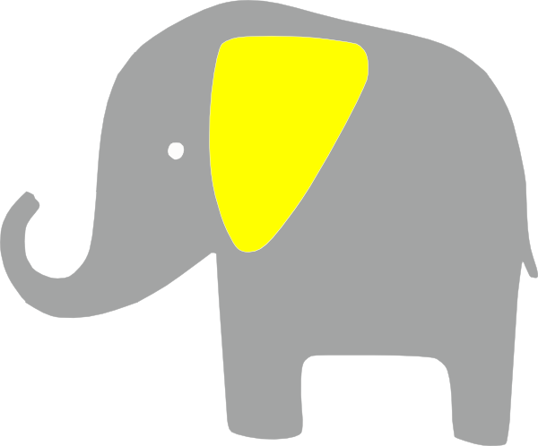 How To Set Use Elefante Amarillo Clipart - Gray And Yellow Elephant Clipart (600x498), Png Download