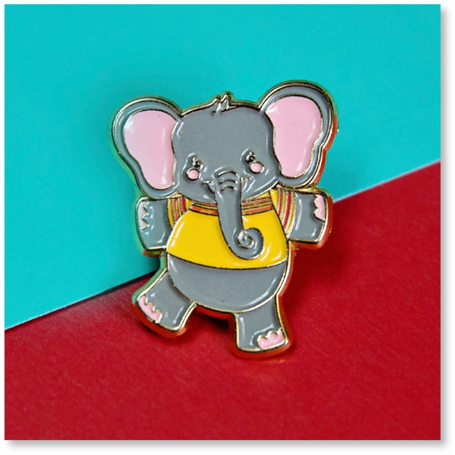 Lil' Libros Un Elefante Pin - Lil' Libros (720x719), Png Download